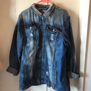 Boohoo distressed jean jacket